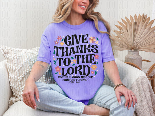 Give Thanks To The Lord DTF Transfer