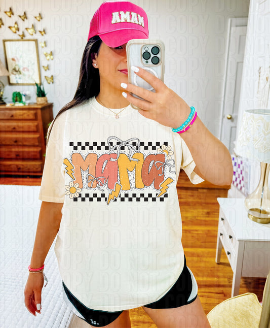 Mama Dalmatian Checker Retro DTF Transfer