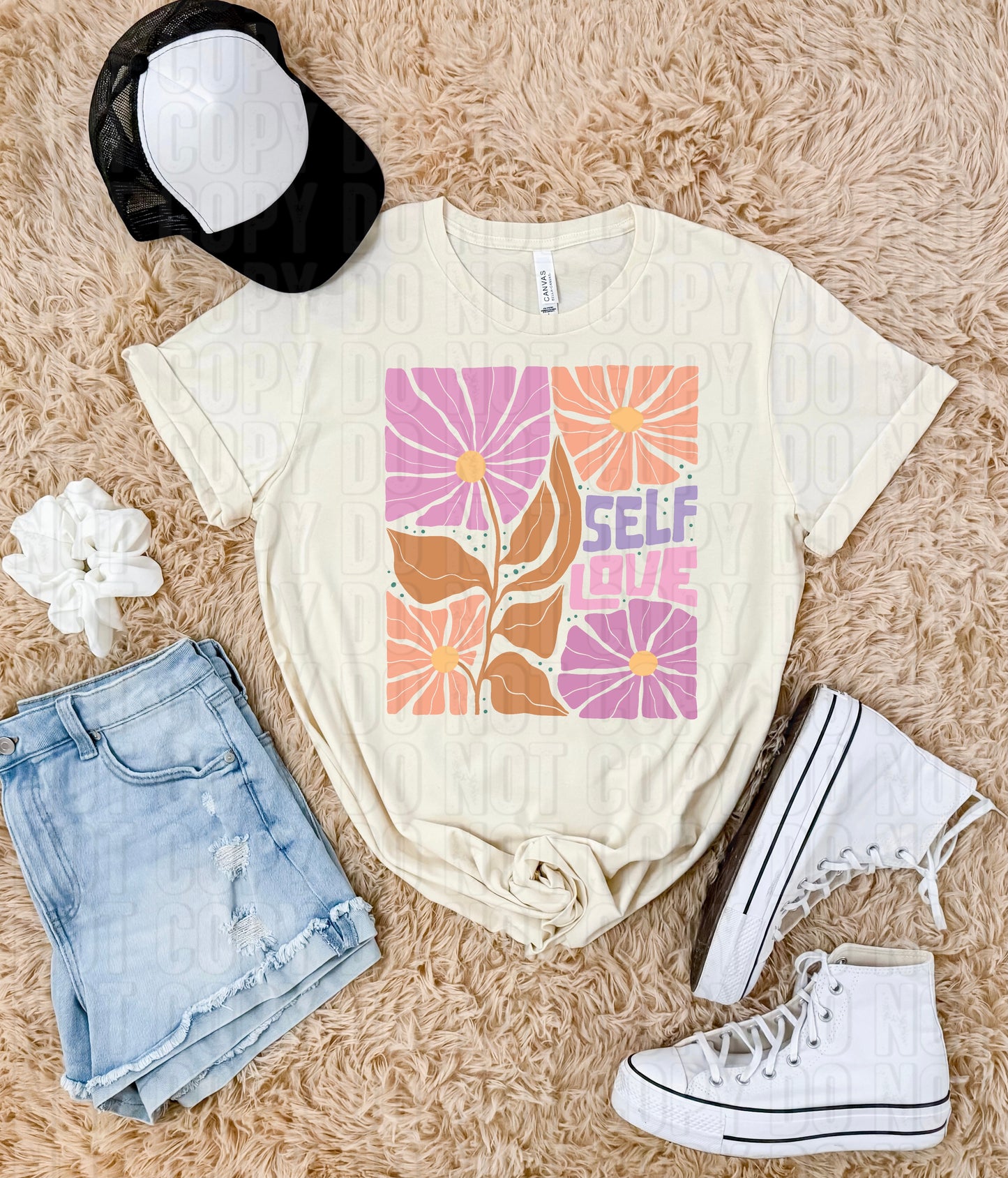 Self Love Boho Flowers DTF Transfer