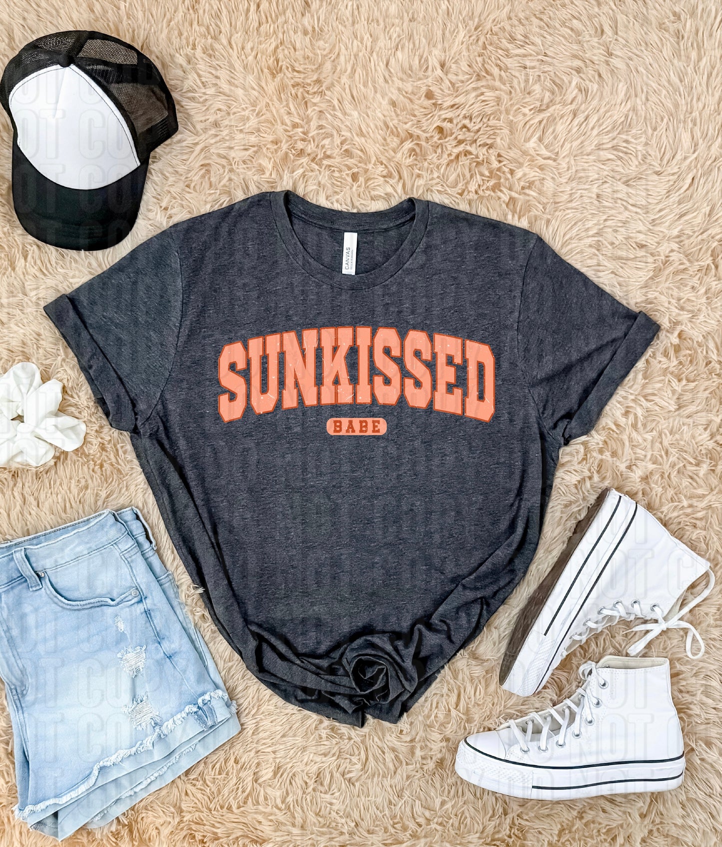 Sunkissed Babe Varsity Lettered DTF Transfer