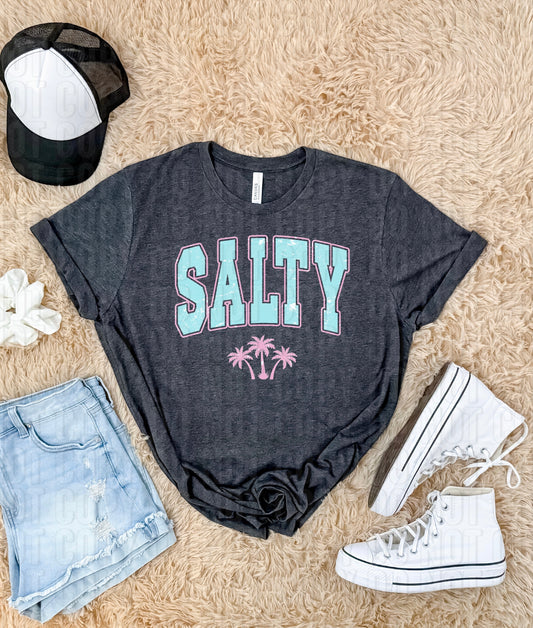 Salty Teal/Pink Varsity Lettered DTF Transfer