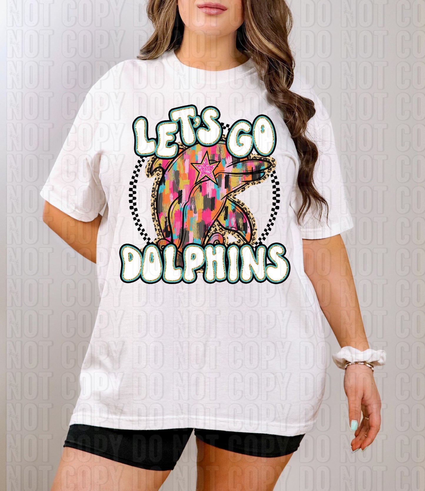 Let's Go Dolphins Mascot DTF Transfer