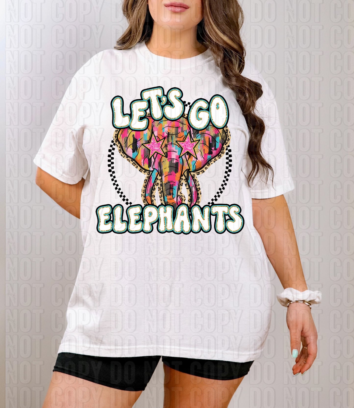 Let's Go Elephants Mascot DTF Transfer