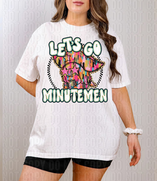 Let's Go Minutemen Mascot DTF Transfer