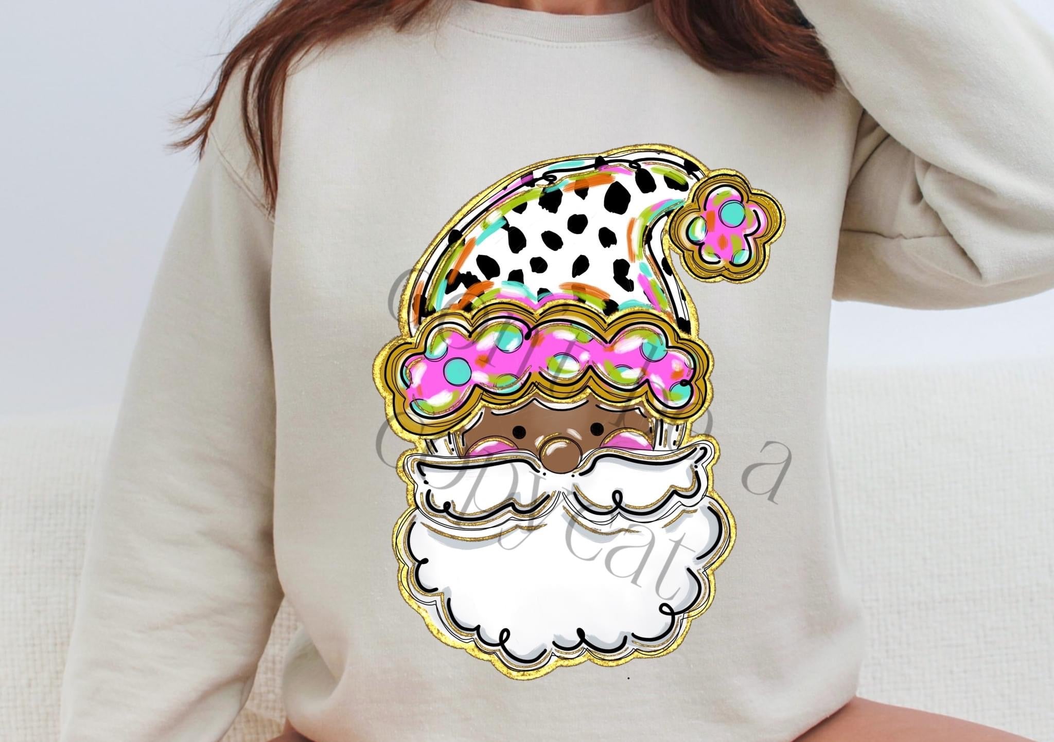 Cutesy Dark Santa DTF Transfer K&M Designs