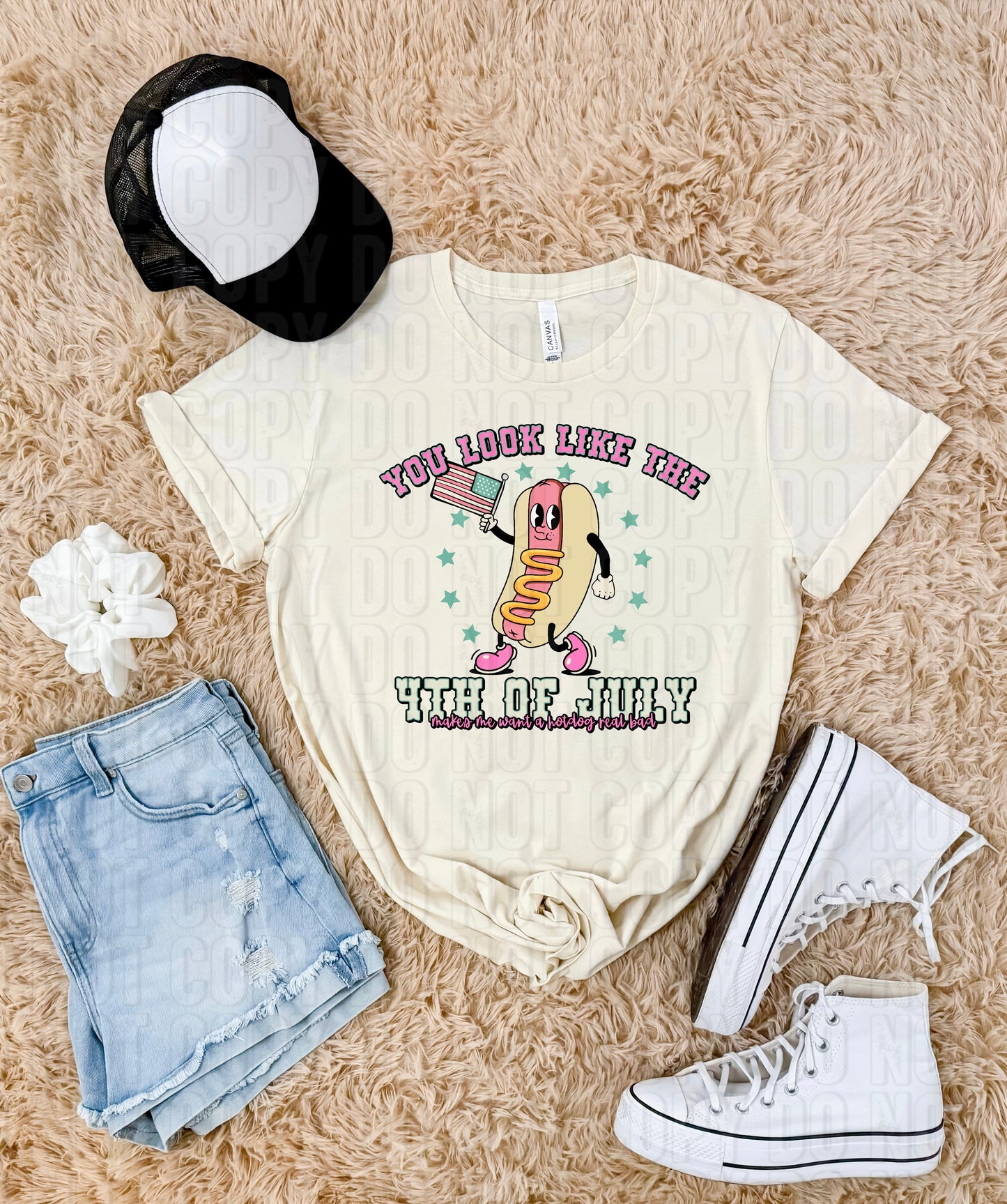 You Look Like The 4th Of July Hotdog DTF Transfer