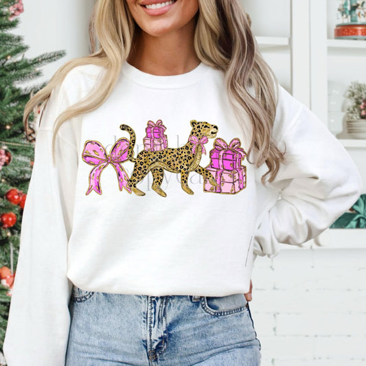 Cheetah Pink Christmas DTF Transfer