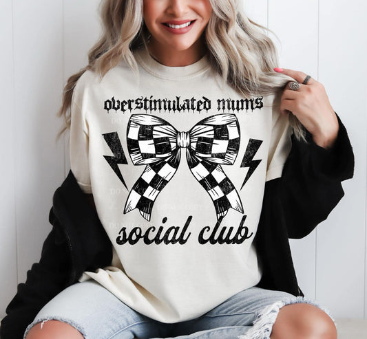 Overstimulated Mums Social Club Coquette DTF Transfer