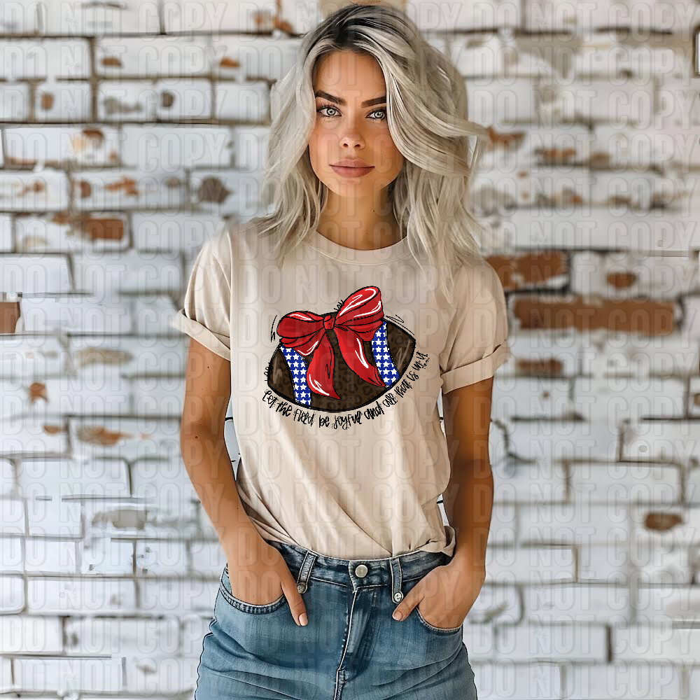 Let The Field Be Joyful Bow Red And Blue DTF Transfer