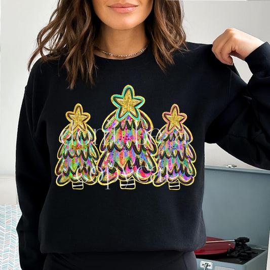 Pixel Pop Christmas Trees DTF Transfer