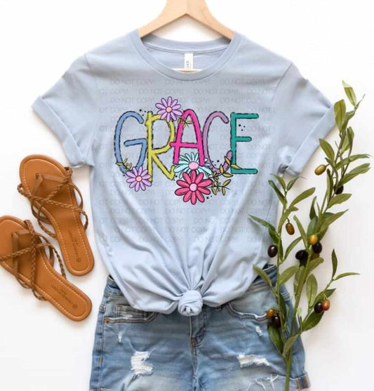 Grace Floral Handwritten DTF Transfer