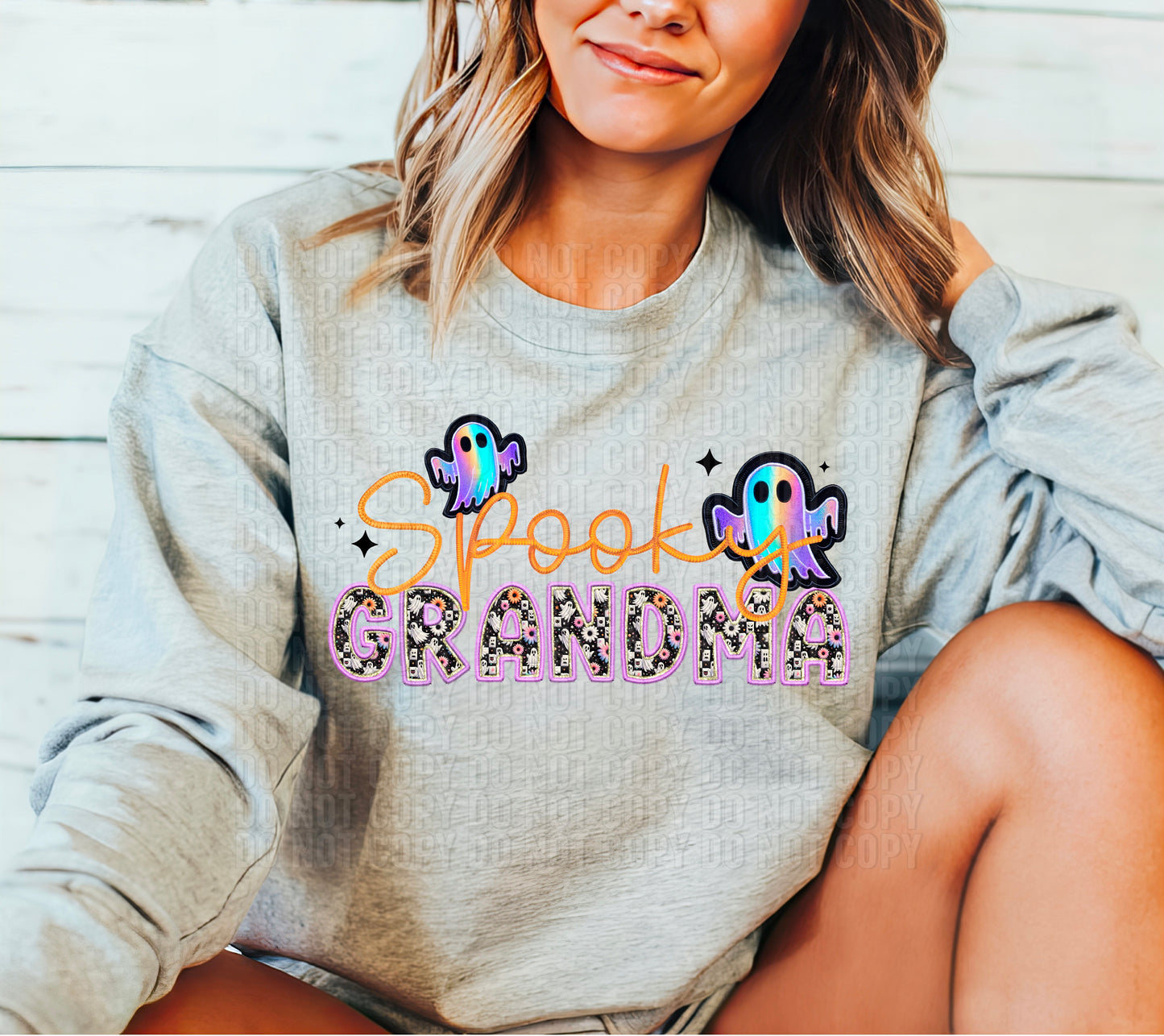 Spooky Grandma Faux Embroidery DTF Transfer