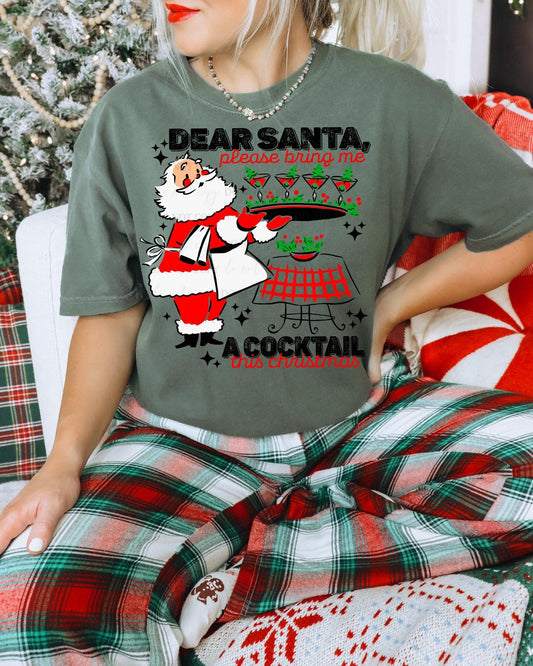 Dear Santa Please Bring Me A Cocktail DTF Transfer