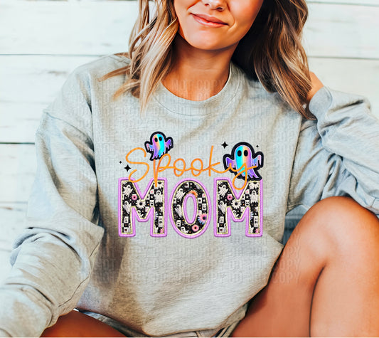 Spooky Mom Faux Embroidery DTF Transfer