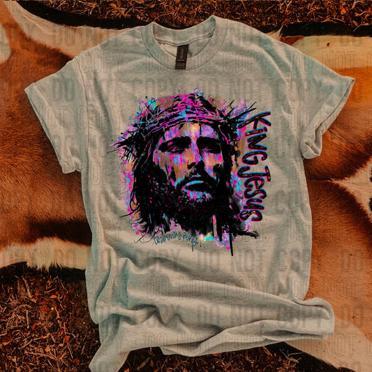 King Jesus Watercolor DTF Transfer