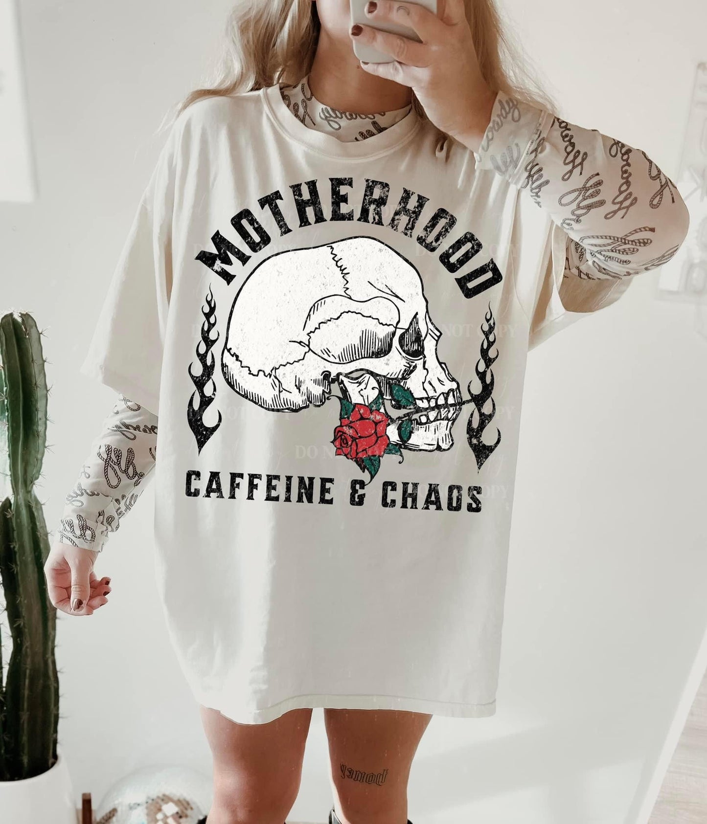 Motherhood Caffeine And Chaos DTF Transfer