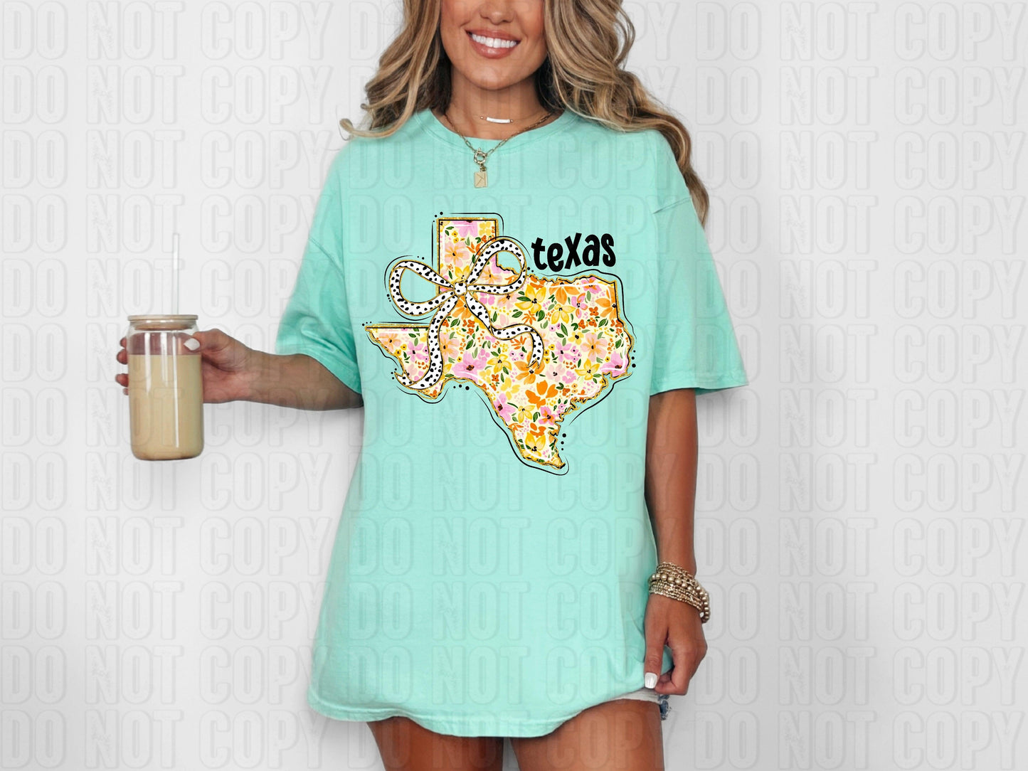 Texas Floral Dalmatian Dots State DTF Transfer