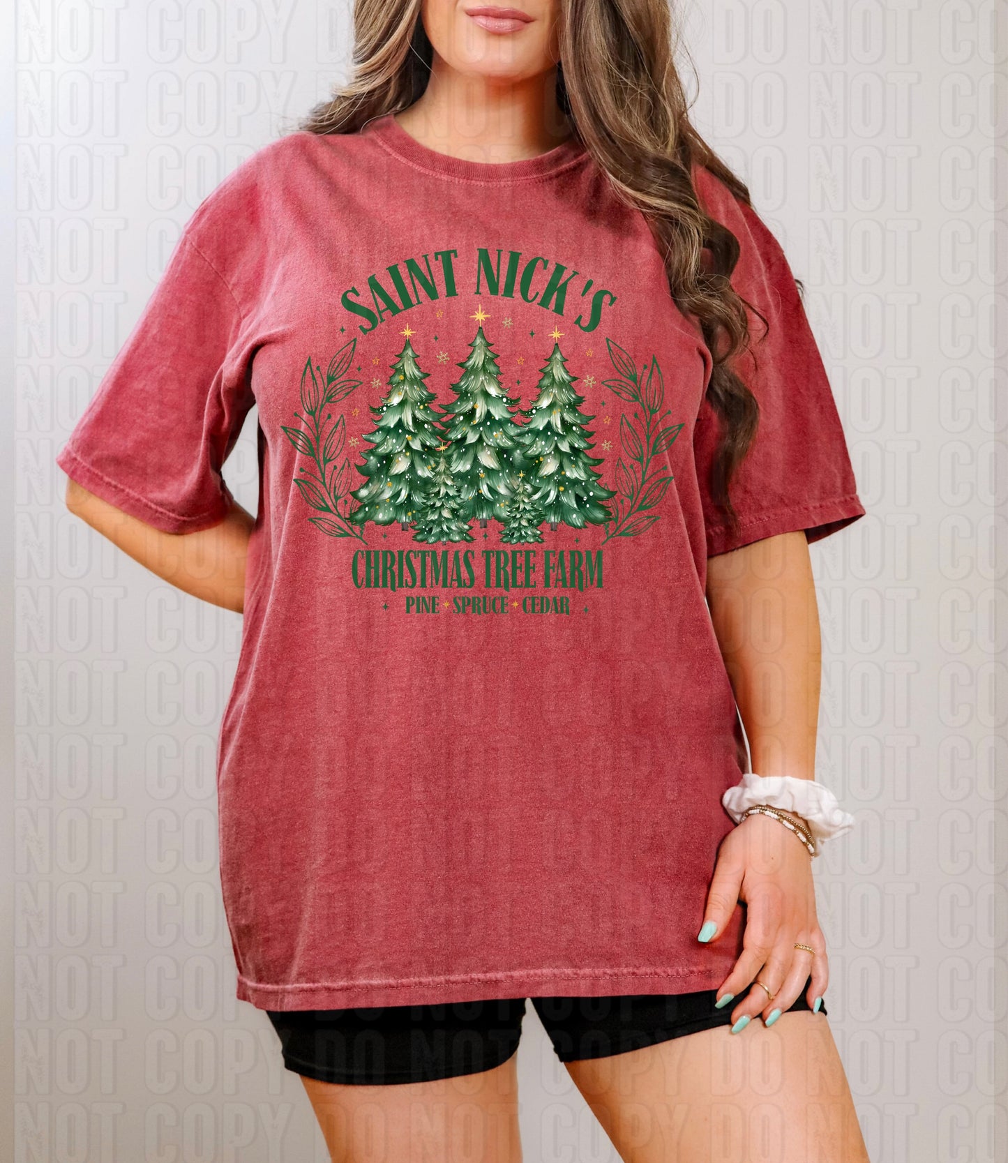 Saint Nick's Christmas Tree Farm DTF Transfer