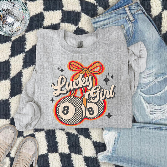 Lucky Girl 8 Balls DTF Transfer