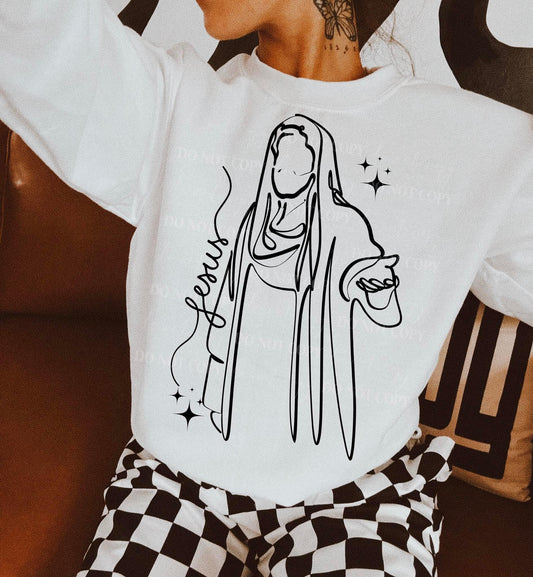Jesus Black Font DTF Transfer