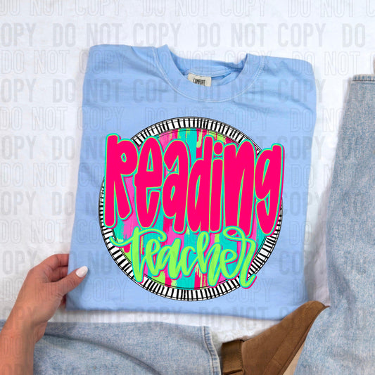 Reading Teacher Bright Circle Occupation DTF Transfer