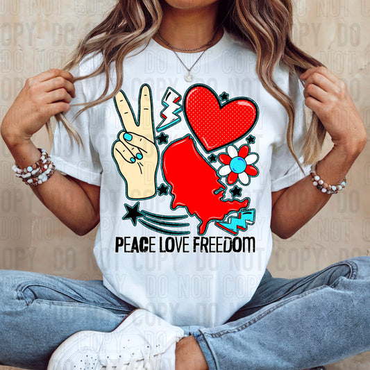 Peace Love Freedom DTF Transfer