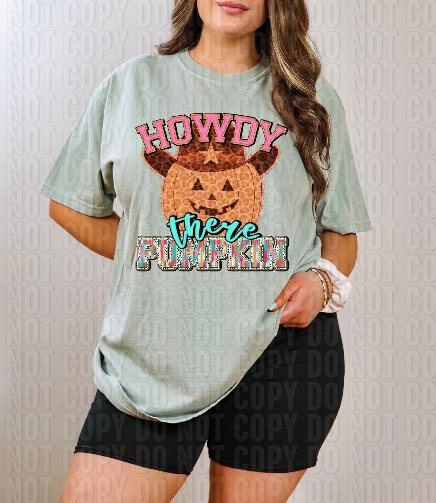 Howdy There Pumpkin Brushstroke Dalmatian Dots DTF Transfer