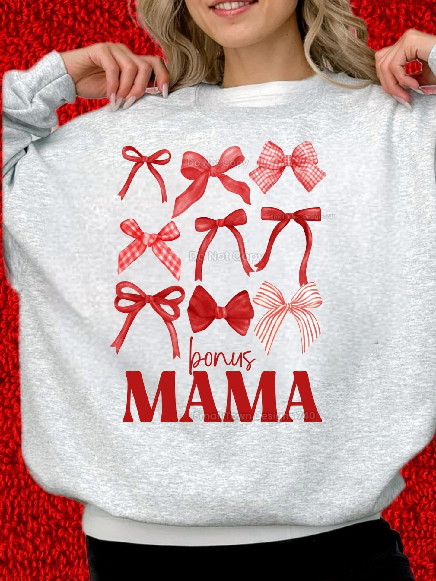 Bonus Mama Red Coquette DTF Transfer