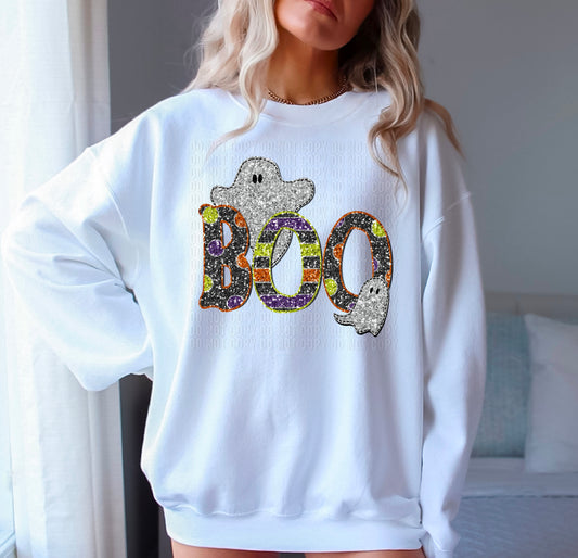 Boo Sequined Faux DTF Transfer