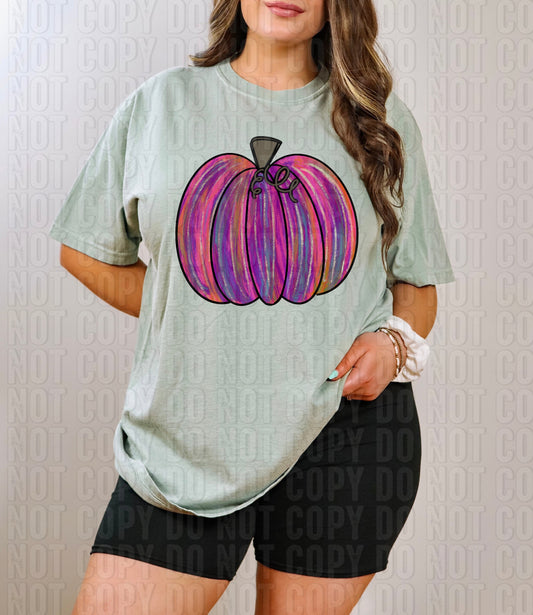 Purple Brushstroke Pumpkin DTF Transfer