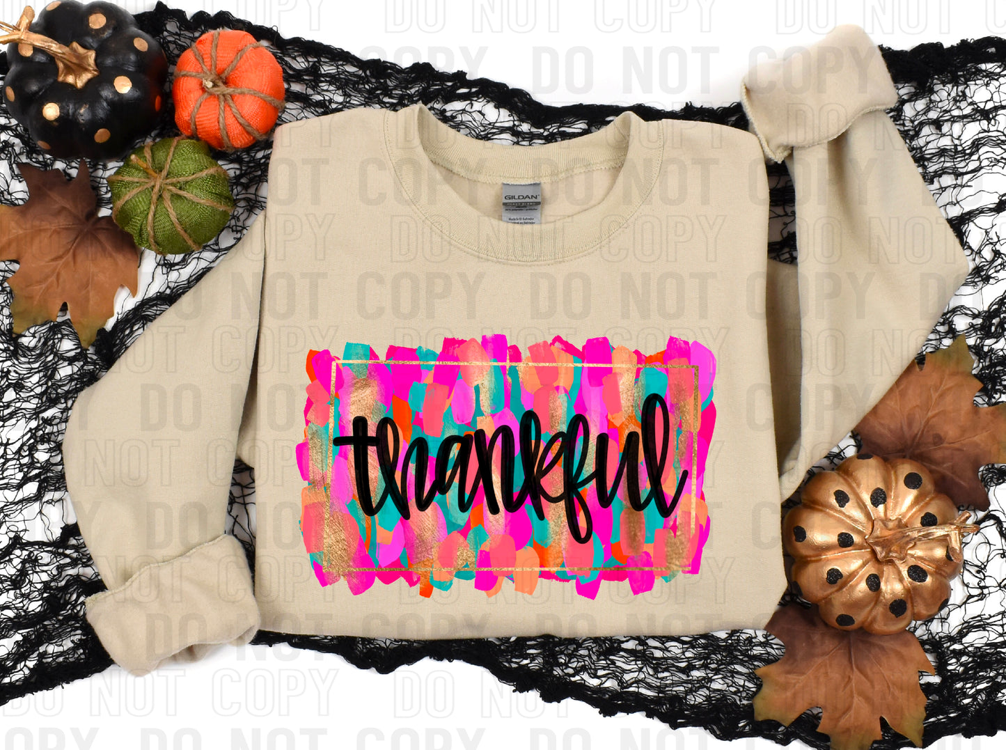 Thankful Brushstroke Rectangle DTF Transfer