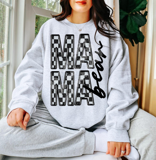 Mama Bear Checker DTF Transfer