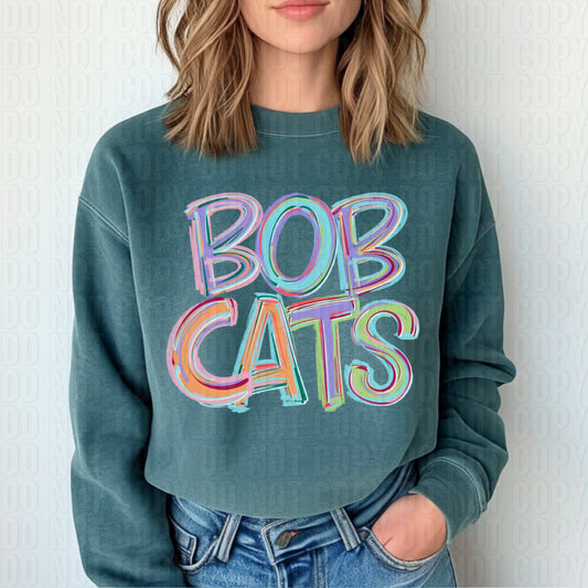 Bobcats Titled Mascot DTF Transfer