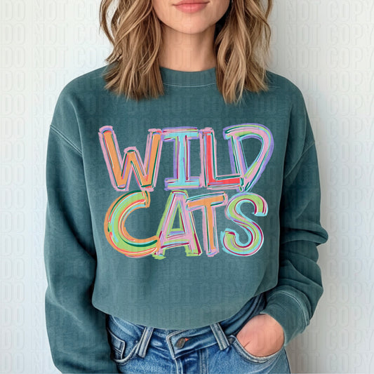 Wildcats Titled Mascot DTF Transfer