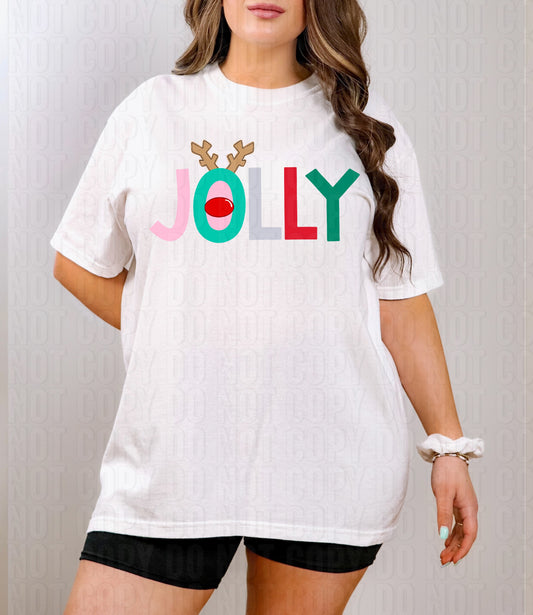 Jolly Antlers Colorful DTF Transfer