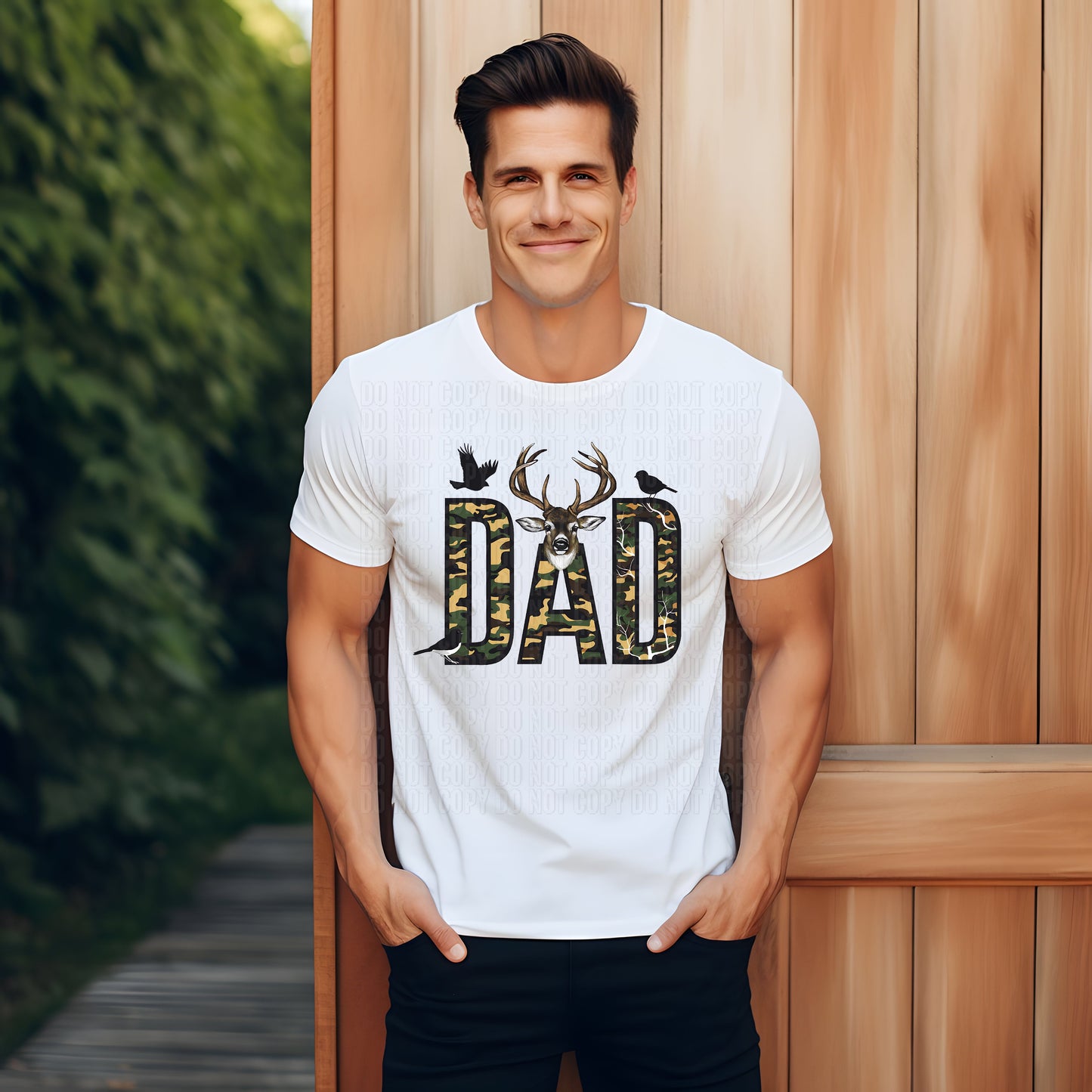 Dad Deer And Camo DTF Transfer