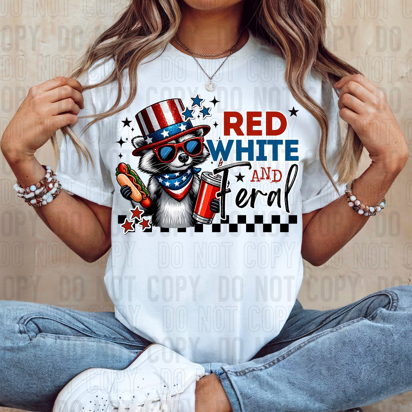 Red White And Feral DTF Transfer