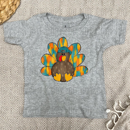 Boy Turkey Brushstroke Hat DTF Transfer