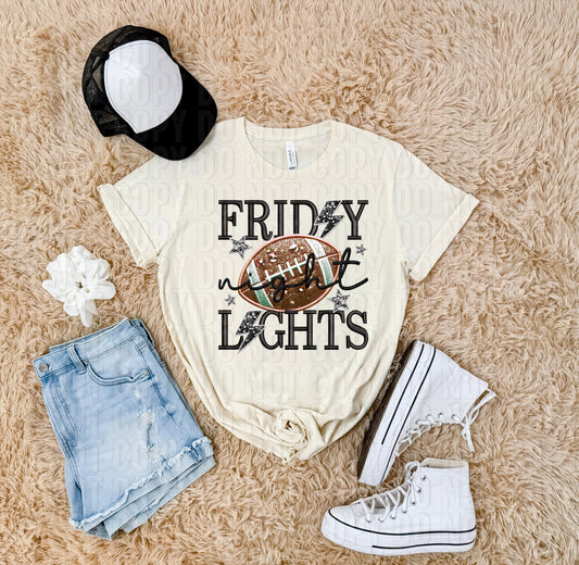 Friday Night Lights Faux Embroidery Brown DTF Transfer