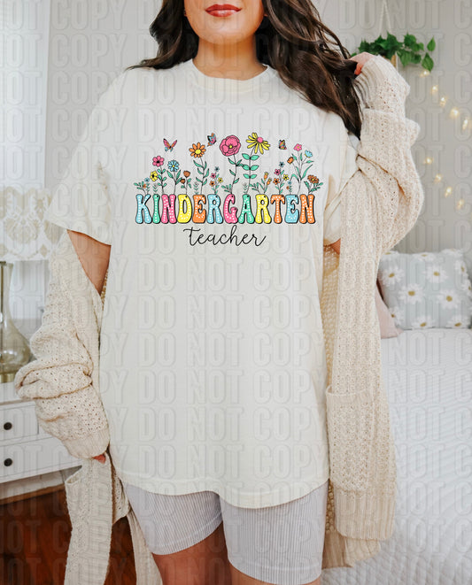 Kindergarten Teacher Garden Font DTF Transfer