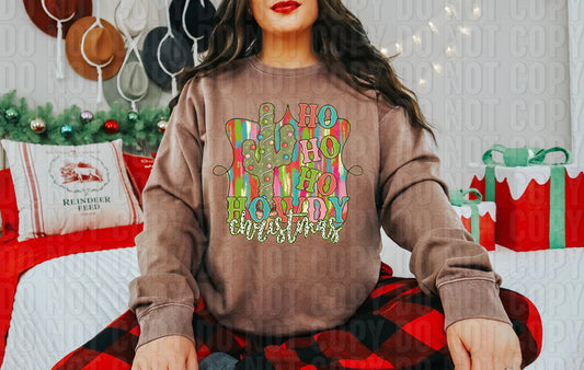 Ho Ho Ho Howdy Christmas Brushstroke DTF Transfer