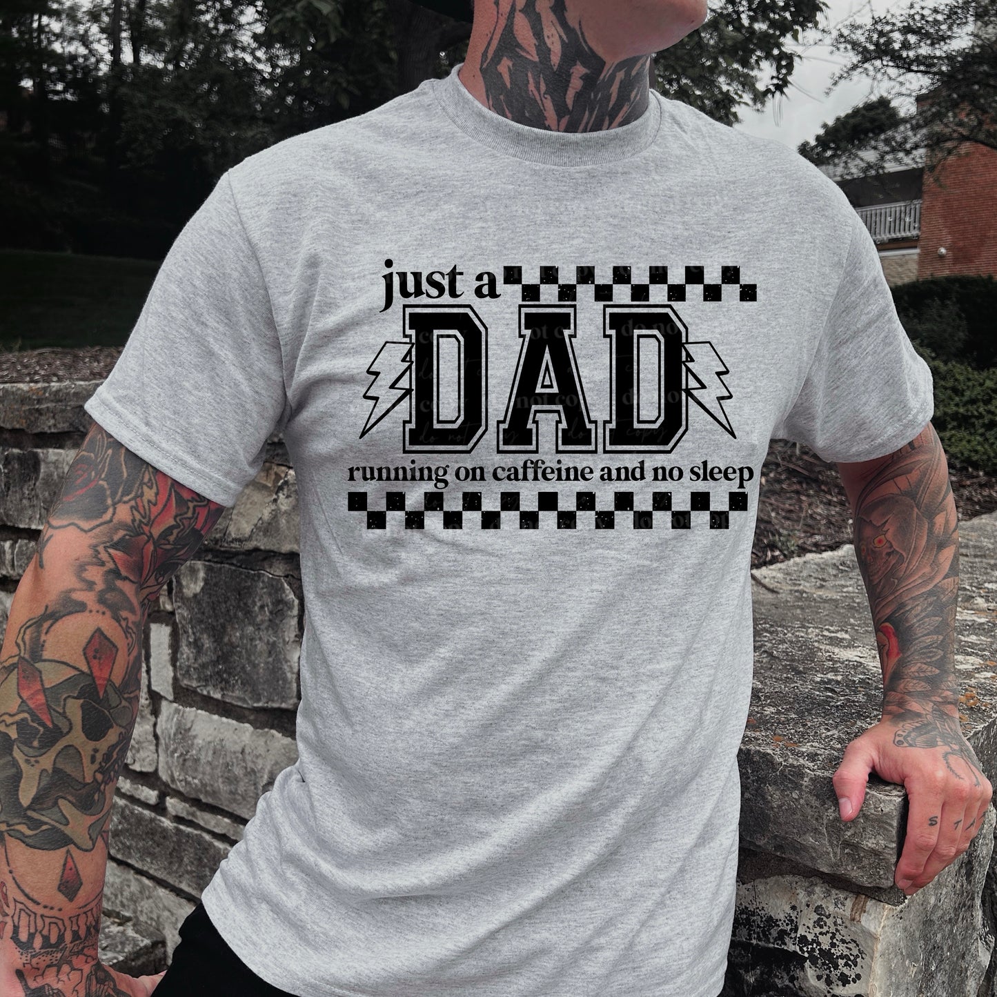 Just A Dad Black Font DTF Transfer