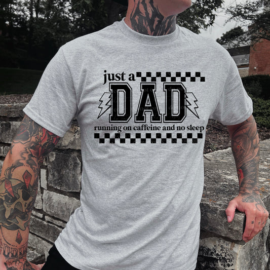 Just A Dad Black Font DTF Transfer