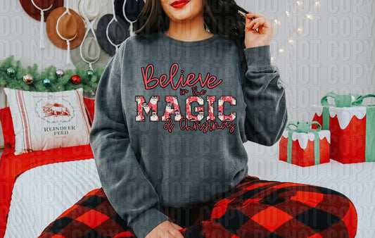 Believe In The Magic Of Christmas Faux Embroidery DTF Transfer