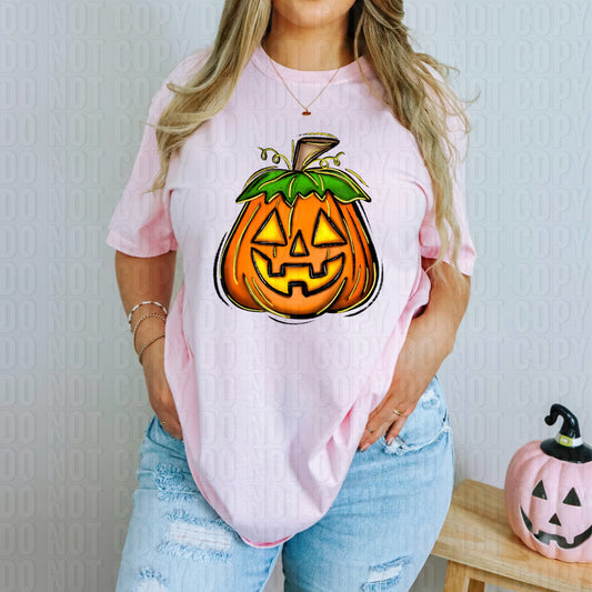 Gold Glitz Halloween Pumpkin DTF Transfer