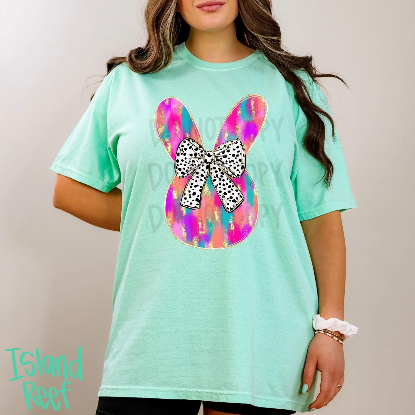 Bright Brushstroke Bunny Dalmatian DTF Transfer