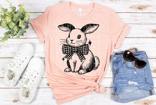 Little Bunny Black Font DTF Transfer