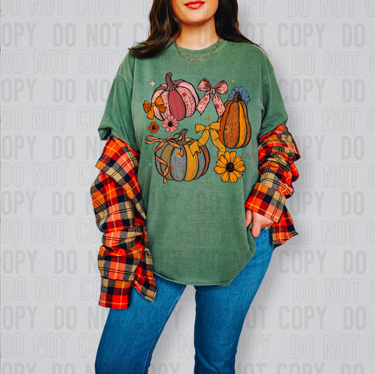Pumpkins Floral Coquette DTF Transfer