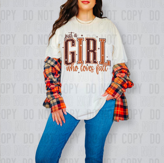 Just A Girl Who Loves Fall DTF Transfer
