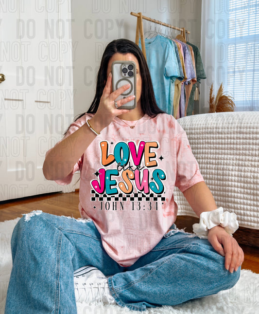 Love Like Jesus Colorful DTF Transfer